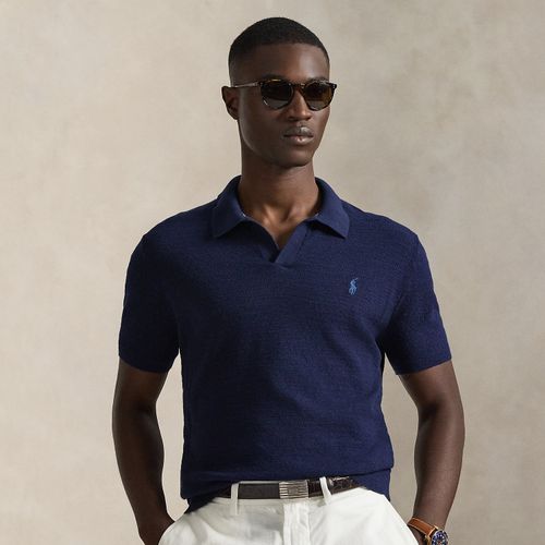 Pull col polo en coton et lin - Polo Ralph Lauren - Modalova