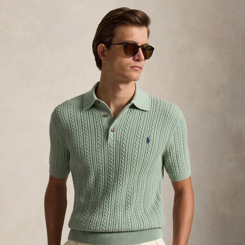 Pull torsadé à col polo en coton - Polo Ralph Lauren - Modalova