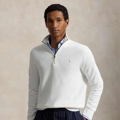 Pull demi-zippé en coton piqué - Polo Ralph Lauren - Modalova