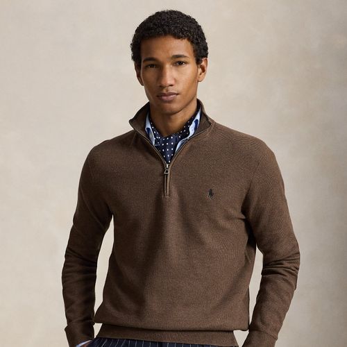 Pull demi-zippé en coton piqué - Polo Ralph Lauren - Modalova