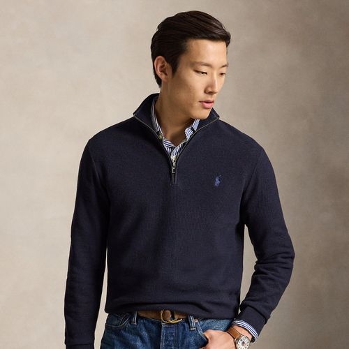 Pull demi-zippé en coton piqué - Polo Ralph Lauren - Modalova