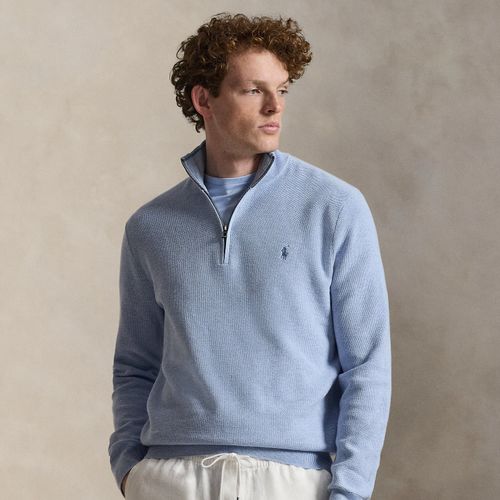 Pull demi-zippé en coton piqué - Polo Ralph Lauren - Modalova