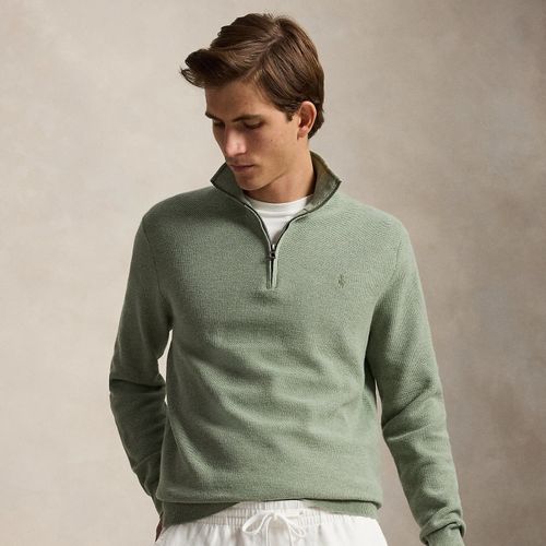 Pull demi-zippé en coton piqué - Polo Ralph Lauren - Modalova