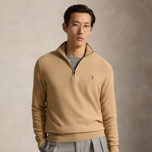 Pull demi-zippé en coton piqué - Polo Ralph Lauren - Modalova