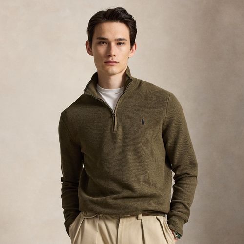 Pull demi-zippé en coton piqué - Polo Ralph Lauren - Modalova