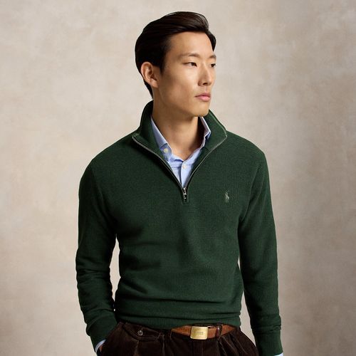 Pull demi-zippé en coton piqué - Polo Ralph Lauren - Modalova
