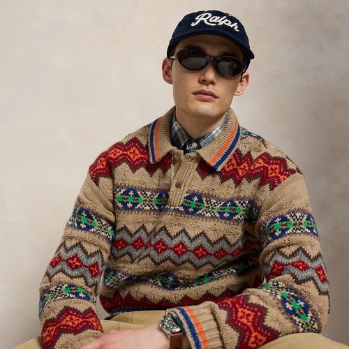 Pull col polo Fair Isle laine mélangée - Polo Ralph Lauren - Modalova