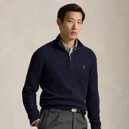 Pull torsadé en coton à col cheminée - Polo Ralph Lauren - Modalova