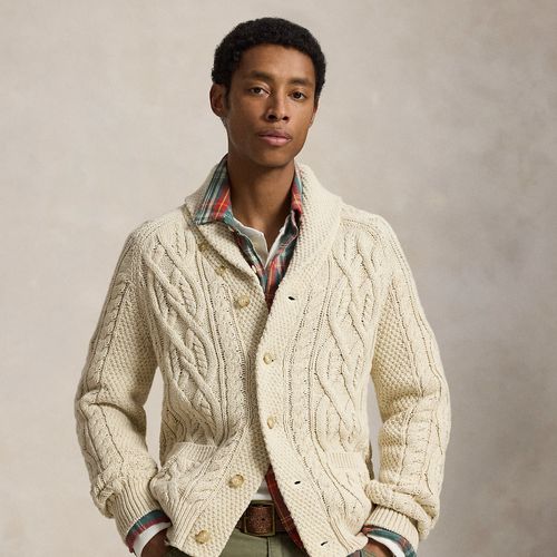 Cardigan en tricot d'Aran à col châle - Polo Ralph Lauren - Modalova