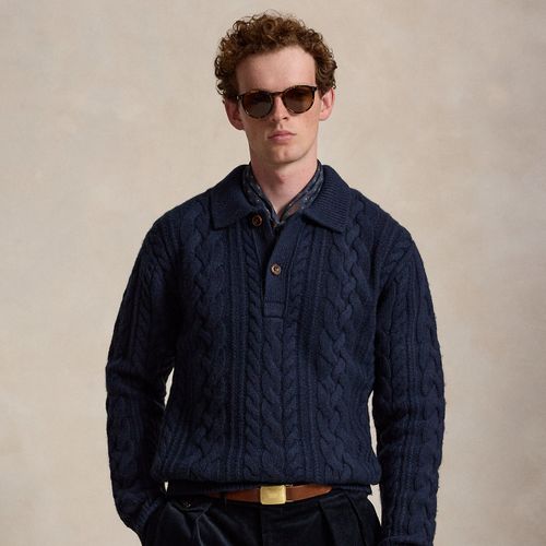 Pull col polo tricot Aran laine mélangée - Polo Ralph Lauren - Modalova