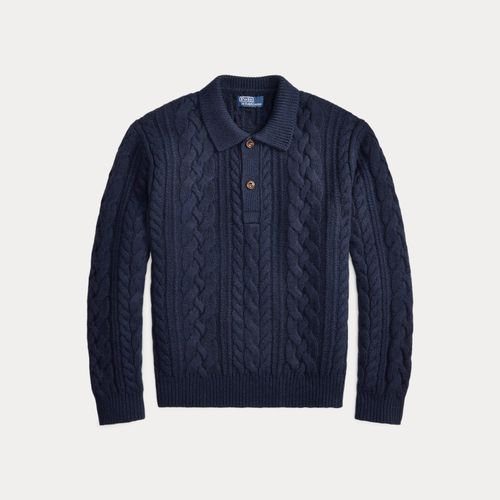 Pull col polo tricot Aran laine mélangée - Polo Ralph Lauren - Modalova