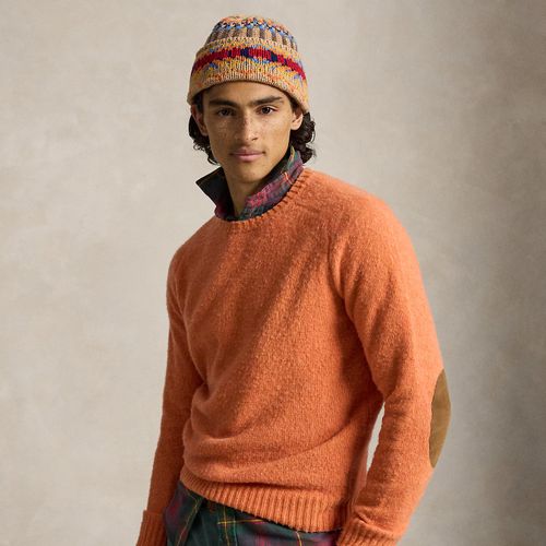 Pull laine et cachemire renforts en daim - Polo Ralph Lauren - Modalova