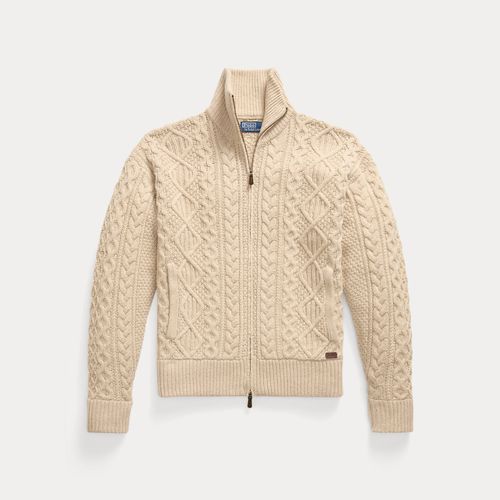 Pull zippé tricot d'Aran en laine-alpaga - Polo Ralph Lauren - Modalova