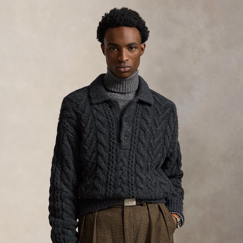 Pull col polo Relaxed Fit tricot d'Aran - Polo Ralph Lauren - Modalova
