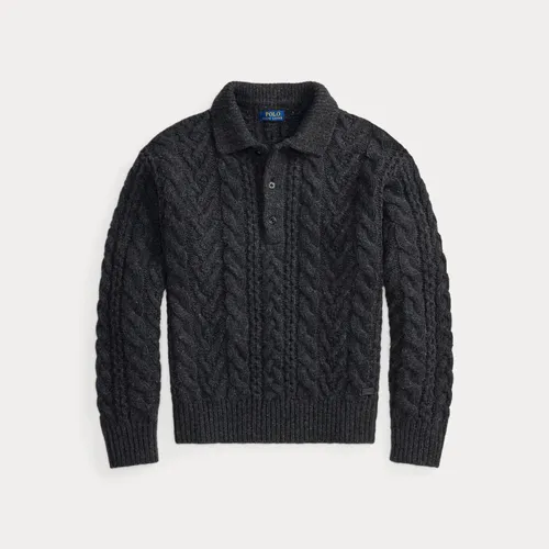 Pull col polo Relaxed Fit tricot d'Aran - Polo Ralph Lauren - Modalova