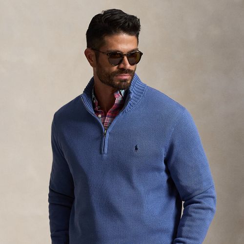 Grandes Tailles - Pull demi-zippé en coton - Big & Tall - Modalova