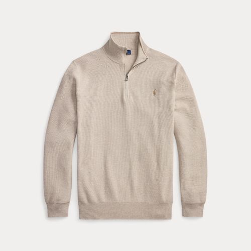 Grandes Tailles - Pull demi-zippé en coton piqué - Big & Tall - Modalova