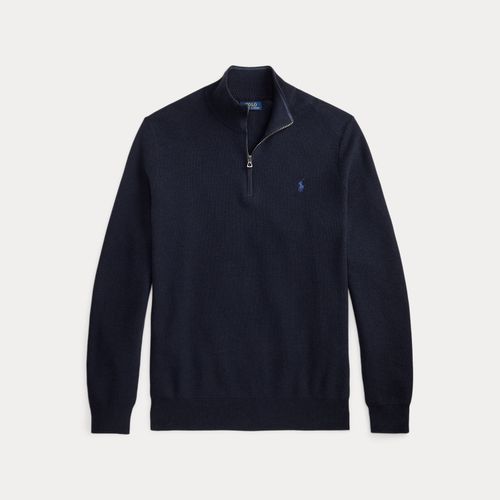 Grandes Tailles - Pull demi-zippé en coton piqué - Big & Tall - Modalova