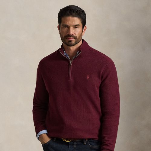 Grandes Tailles - Pull demi-zippé en coton piqué - Big & Tall - Modalova