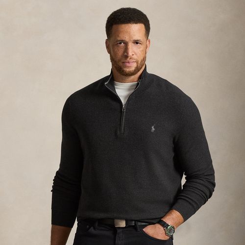 Grandes Tailles - Pull demi-zippé en coton piqué - Big & Tall - Modalova