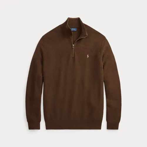 Grandes Tailles - Pull demi-zippé en coton piqué - Big & Tall - Modalova