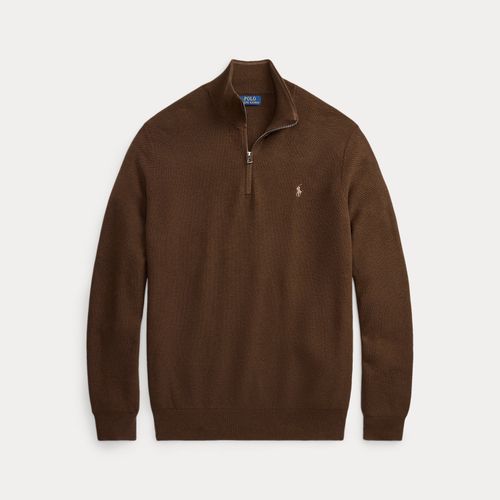 Grandes Tailles - Pull demi-zippé en coton piqué - Big & Tall - Modalova