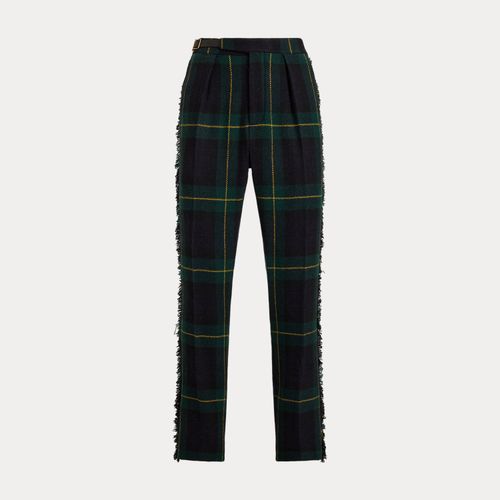 Pantalon écossais en tweed bordé de cuir - Polo Ralph Lauren - Modalova