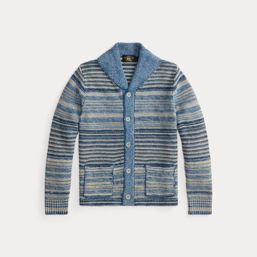 Cardigan à rayures en lin-coton indigo - RRL - Modalova
