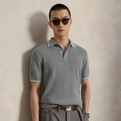 Pull polo coton en tricot gaufré - RLX - Modalova