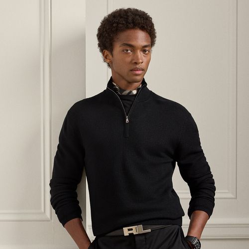 Pull demi-zippé en laine piquée - Purple Label - Modalova