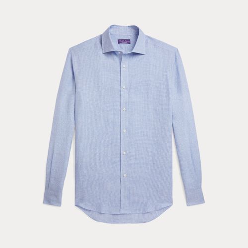 Chemise en lin pied-de-poule - Purple Label - Modalova