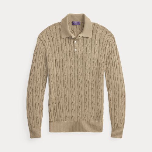 Pull polo en maille de coton torsadée - Purple Label - Modalova