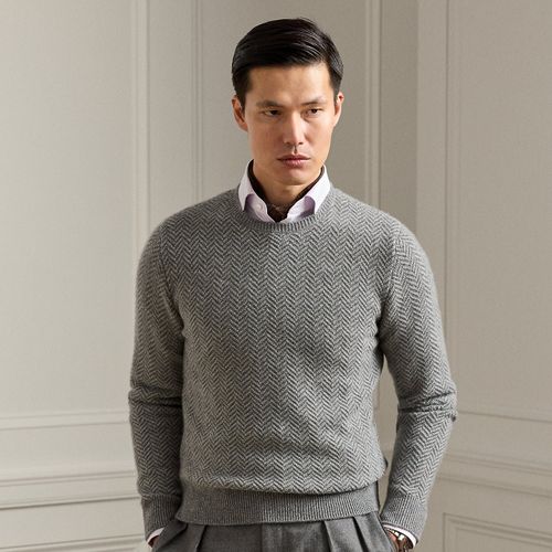Pull texturé en cachemire à chevrons - Purple Label - Modalova