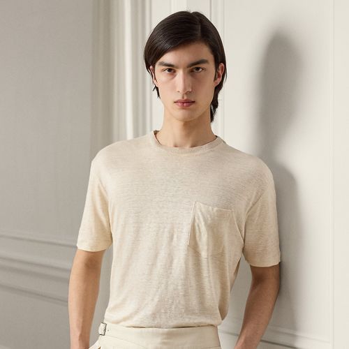 T-shirt à poche en jersey de lin - Purple Label - Modalova