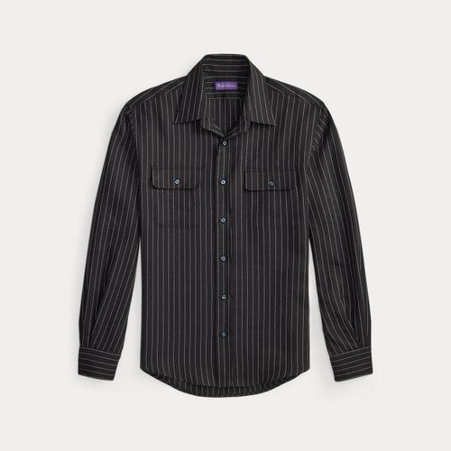 Chemise en laine et lin milleraies - Purple Label - Modalova