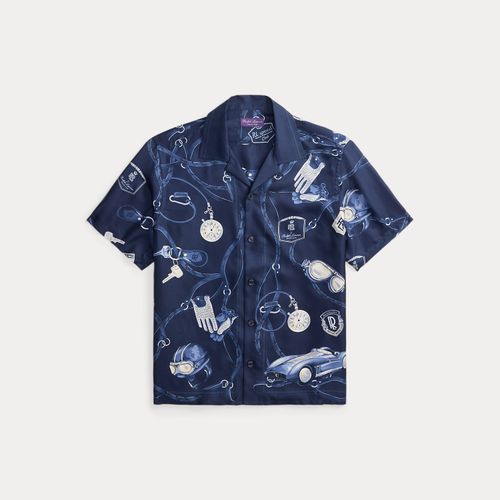 Chemise safari en soie motif automobile - Purple Label - Modalova
