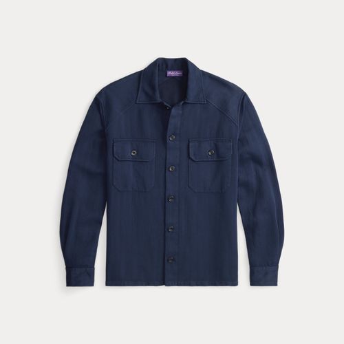 Chemise teinte en pièce en coton et lin - Purple Label - Modalova