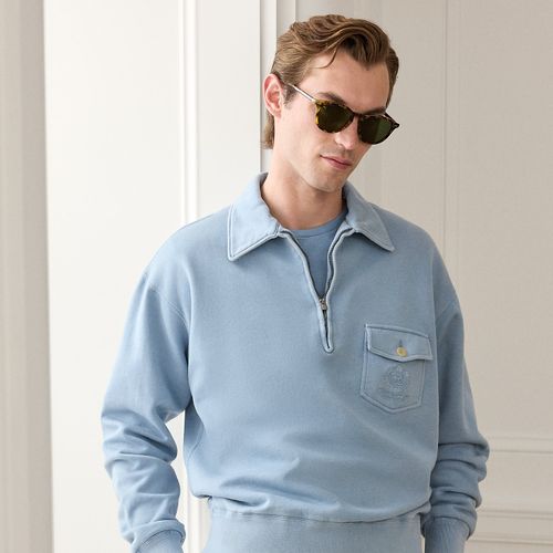 Sweat en coton et cachemire Relaxed Fit - Purple Label - Modalova