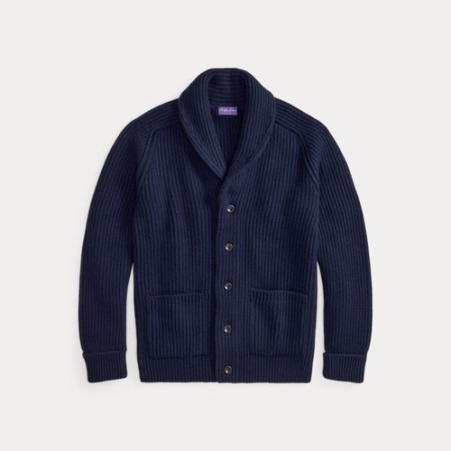 Cardigan texturé col châle en cachemire - Purple Label - Modalova