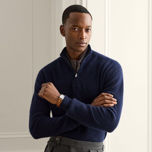 Pull demi-zippé texturé en cachemire - Purple Label - Modalova