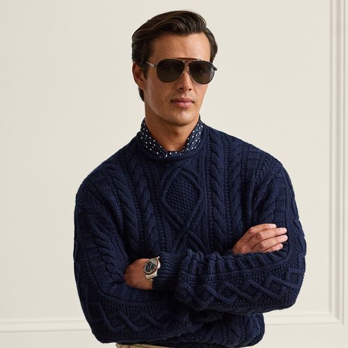 Pull en tricot d'Aran en cachemire - Purple Label - Modalova