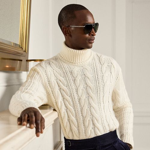 Pull à col roulé en cachemire torsadé - Purple Label - Modalova
