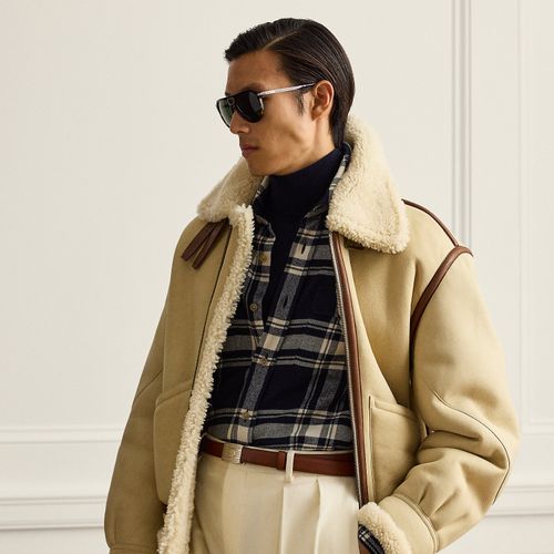 Veste d'aviateur Lutton en peau lainée - Purple Label - Modalova