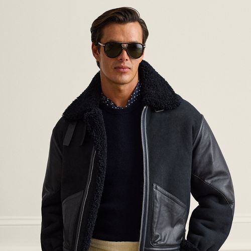 Veste d'aviateur Lutton en peau lainée - Purple Label - Modalova