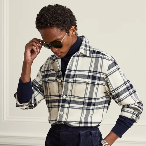 Chemise écossaise en cachemire et coton - Purple Label - Modalova