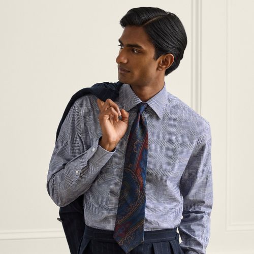 Chemise motif prince-de-galles en sergé - Purple Label - Modalova