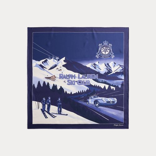 Carré en soie à motif ski - Purple Label - Modalova