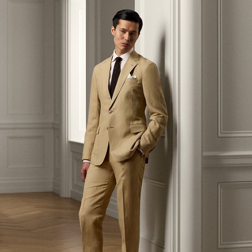 Pantalon Gregory fait main soie et lin - Purple Label - Modalova