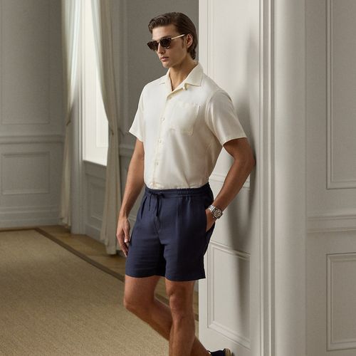 Short en soie et lin à cordon de serrage - Purple Label - Modalova