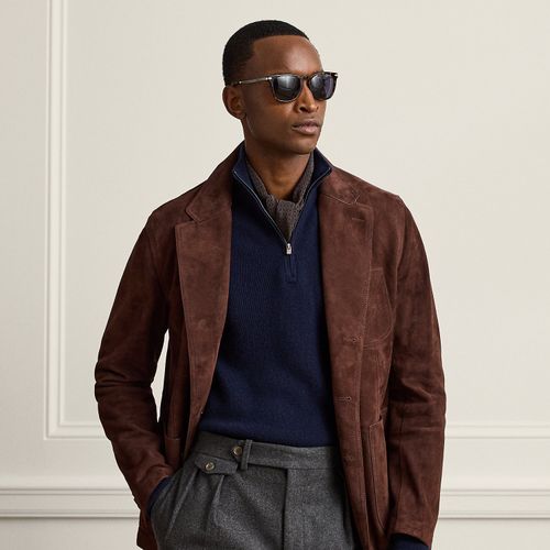 Blazer confectionné à la main en daim - Purple Label - Modalova